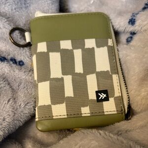 Green and White Patterned Wallet